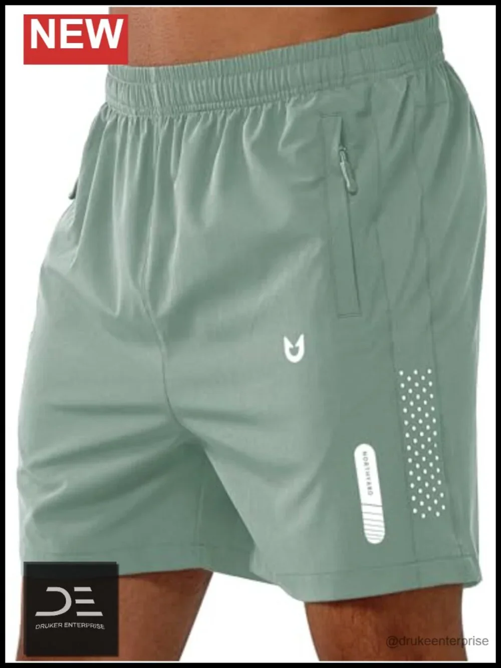 Men's Athletic Running Shorts Gym Workout Quick Dry 3 Zipper Pockets